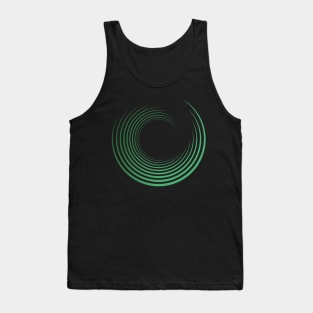 Green Curved Wave Tank Top